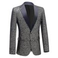 thumbnail image 2 of Men"s Party Leopard Print Blazer, Notched Lapel Lightweight Suit Jacket -bba, 2 of 5