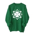 thumbnail image 2 of Uootdi Chandails de la Saint-Patrick pour Femmes Col Rond Manches Longues Imprimé Graphique Vacances Coupe Ample Célébrations Parade Décontracté Quotidien Pulls Cadeau, 2 of 6