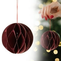 HomelyJoy Paper Christmas Tree Honeycomb Decorations, 3D Glitter Edge Foldable Neutral Hanging Ornaments for Holiday Party Home Decor Xmas Tree