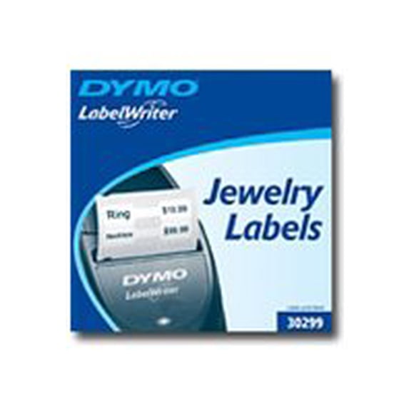 DYMO Jewelry - Adhésif Permanent - Noir sur Blanc - 1500 Étiquettes (1 Rouleau(x) x 1500) Étiquettes - pour Solution de Messagerie de Bureau DYMO Étiqueteuse Turbo Double & Échelle; DYMO Étiqueteuse 31X, EL40