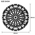 thumbnail image 6 of Black White Tie Dye Mandala Pattern Round Tablecloth 60"x60",Wrinkle Wipeable Table Cloth for Kitchen Dining Room Picnic Patio Party, 6 of 6