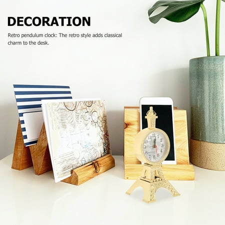 Alarm Clock,Desk Alarm Clock Eiffel Tower Bedside Clock Tabletop Vintage Style Alarm Clock