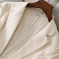 thumbnail image 5 of vigerkar Linen Blazer Women Summer Lightweight Casual One Button Linen Work Jackets Lapel 3/4 Sleeve Blazer for Women Trendy Beige, 3XL, 5 of 9