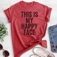 thumbnail image 2 of This Is My Happy Face T-shirt, Unisex Women's Men's Shirt, Mean Face Shirt, Heather Red, X-Large, 2 of 6