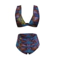 thumbnail image 3 of Women Multi Color Sexy Solid Color Printed High Waist Split Swimsuit Bikini, 3 of 7
