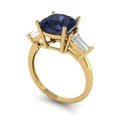 thumbnail image 2 of Three-Stone Engagement Ring for Women - 3ct Simulated Blue Sapphire in 14K Yellow Gold Promise Ring, 2 of 6