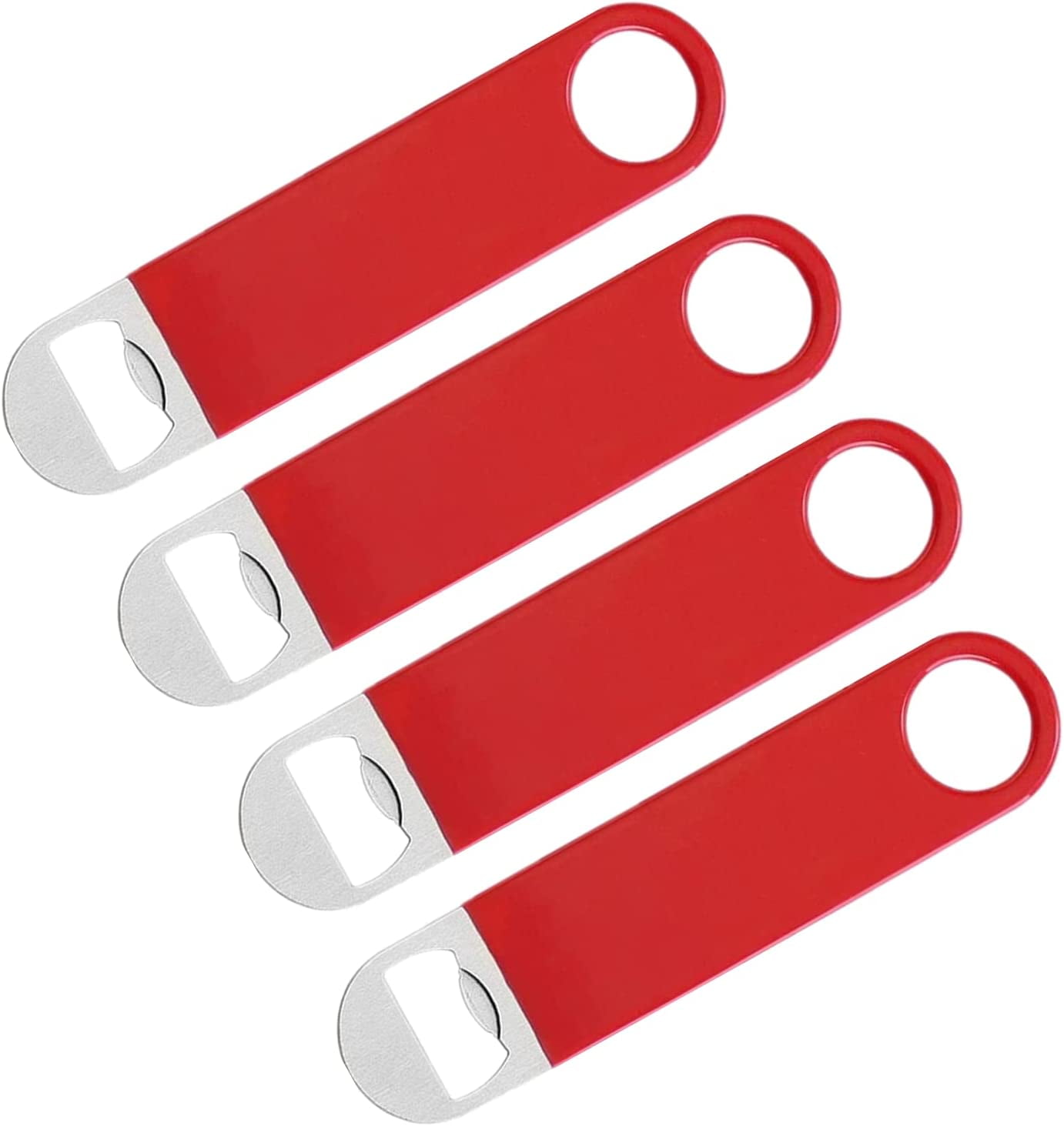 4 Pack Flat Beer Bottle Opener,Heavy Duty Simple and Effective Stainless Steel Beer Speed Bottle