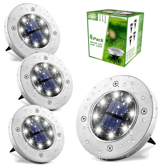 SOWAZ Solar LED Waterproof Ground Lights, 4 Pack