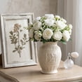 thumbnail image 5 of Artificial Peony Rose Bouquet, Faux Flower Arrangement Decor, Peony Floral Centerpiece Accent, Wedding Table Vase Decoration, Home Party Event Display, Decorative Flower Bouquet, 5 of 6