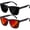 Black - Red, variant on GrinderPUNCH Polarized Super Dark Sunglasses Women Men Black Out Shades Retro Trendy Sun Glasses UV400 Protection - Black Superdark