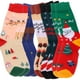 thumbnail image 3 of GOOHOCHY 5 pares de calcetines navideños, calcetines de invierno novedosos, cálidos, de algodón con dibujos animados y colores vivos., 3 of 7