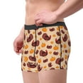 thumbnail image 2 of Yiaed Thanksgiving Turkey and Pumpkin Print Men's Soft Cotton Boxer Shorts Breathable Boxers Underwear Moisture-Wicking Underwear Stretch Boxer Briefs for Man-X-Large, 2 of 5