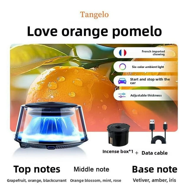 Smart Car Fragrance Diffuser Auto Freshener Cloud Mist With Exquisite Light Decorative Type-C Diffuser Rechargeable