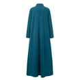 thumbnail image 4 of Leesechin Womens Dresses Casual Dress High Collar Solid Color Long Sleeve Winter Fall Basic Casual Maxi Long Dress Daily Vacation Dress, 4 of 9