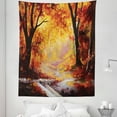 thumbnail image 1 of Autumn Tapestry, Paint of a Forest with Autumn Color Leaves Fall Time Sadness Season Theme Art, Fabric Wall Hanging Decor for Bedroom Living Room Dorm, 5 Sizes, Orange Brown, by Ambesonne, 1 of 1