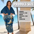 thumbnail image 7 of Xixirimido Crane Clouds Blue Print Womens Kaftan Dresses Long Caftans Plus Size Batwing Sleeve Swimsuit Coverup V Neck Summer Beach Dress, 7 of 7