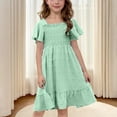 thumbnail image 5 of Summer Dresses for Girls Short Sleeve Girls Casual Dresses Smocked Embroidered Girls Beach Dress Girl Dresses 13-14 Years, 5 of 8