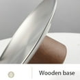 thumbnail image 6 of Fruit Bowl for Kitchen Counter or Metal Fruit Bowls, Wooden Pedestal Bowl for Table Centerpieces, Metal Bowls for Décor or Breads and Fruits M-7.9*3" Gold, 6 of 7