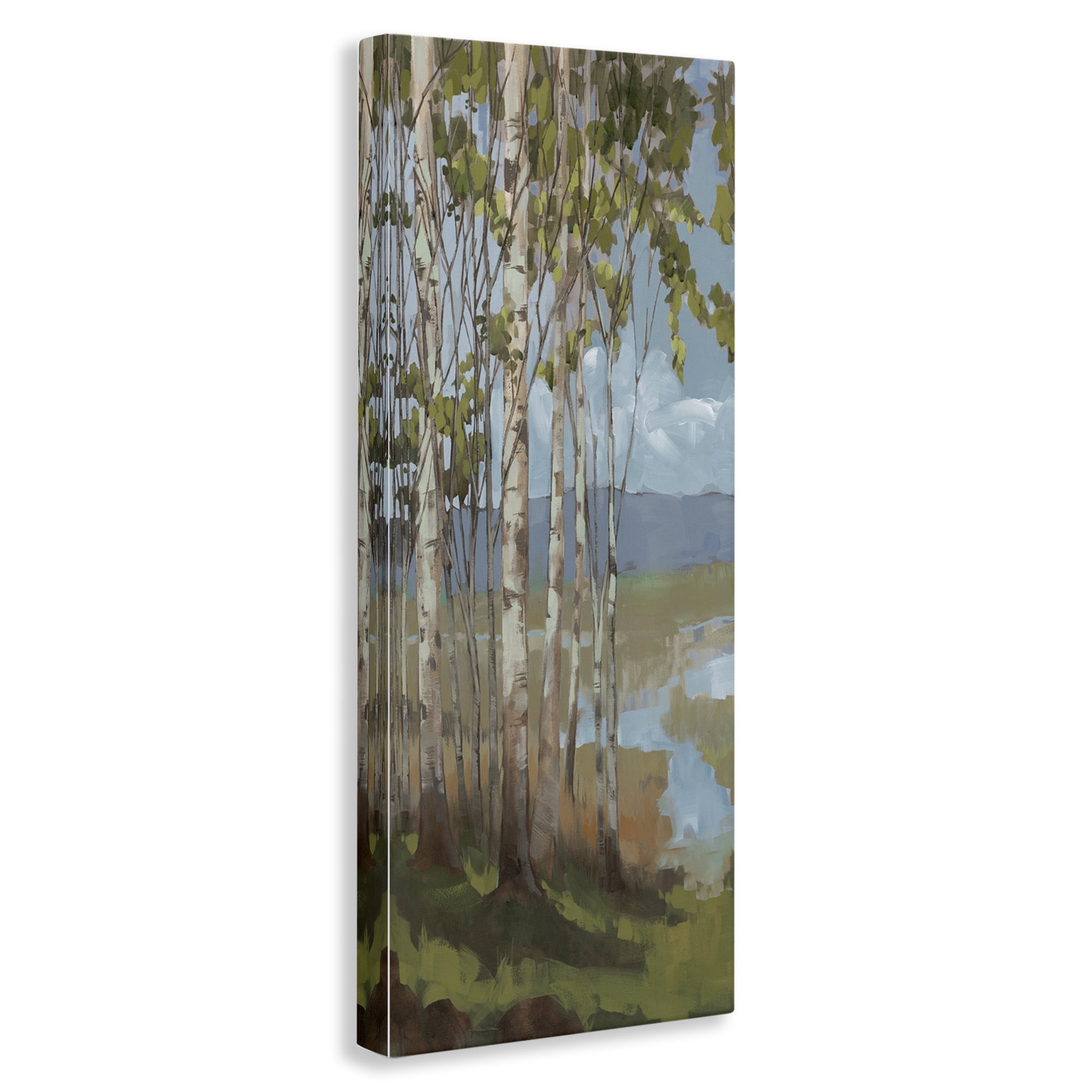 Stupell Industries Rustic Birch Grove Landscape Painting Gallery Wrapped Canvas Art Print Wall Art, 20 x 48