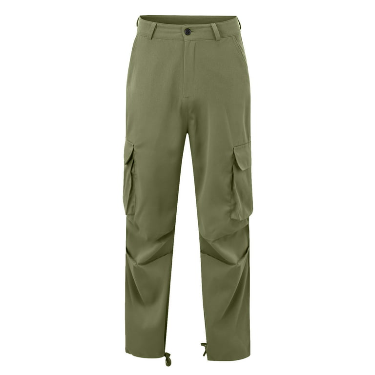 Homenesgenics Cargo Pants for Men Khaki Pants for Men Solid Casual Multiple  Pockets Outdoor Straight Type Fitness Pants Cargo Pants Trousers