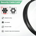 thumbnail image 2 of Uxcell 5-Pack Candado de Cable de Seguridad, 3FT 5mm Recubierto de Acero Inoxidable, Cable de Luggage Resistente a Cortes de Acero Trenzado [Negro], 2 of 6
