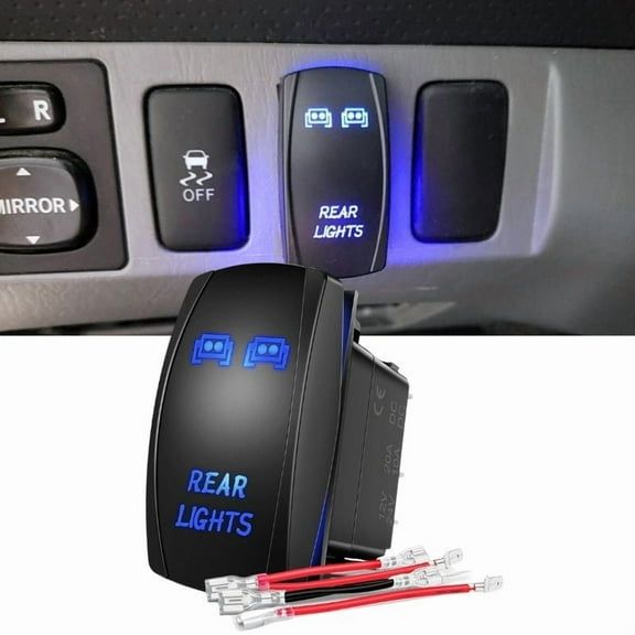 Nilight Led Light Bar Rocker Switch 5Pin Laser on/off Rear Lights Rocker Switch 20A/12V 10A/24V Switch Jumper Wires Kits,Blue