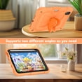 thumbnail image 5 of Case for iPad Mini 7 A17 Pro 2024/Mini 6 2021 8.3 inch 7th/6th Gen with Butterfly Stand, Shockproof Protective Tablet Cover with Pencil Holder Shoulder Strap for Kids Girls, Orange, 5 of 7