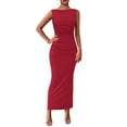 thumbnail image 1 of Vestido midi PRETTYGARDEN, ajustado fruncido de verano 2025 para mujer, 1 of 9