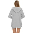 thumbnail image 4 of Scacto Women Fuzzy 3 Piece Outfit Pajamas, Sherpa Hooded Cardigan Outwear Sleeveless Crop Tops Shorts Nightwear Set, 4 of 5