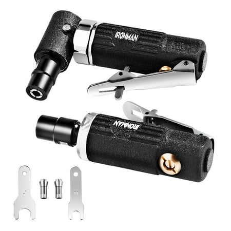 2pcs 1/4'' Straight and Right Angled Air Die Grinder Kit w 1/4'' and 1/8''