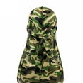 thumbnail image 2 of Yvsxxv Camouflage Print Silky Bandana, Polyester Stretch Head Wrap, Unisex Daily Hair Accessory, Green, 1 Pc, 2 of 6