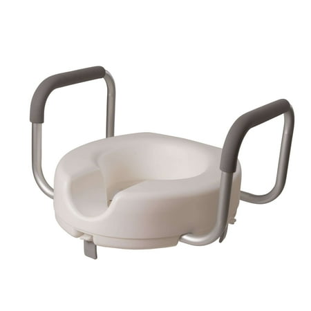 DMI Raised Toilet Seat for Standard Toilets with Arms, Handicap Toilet Seat Riser with Handles, Elevated Locking Toilet Risers, Toilet Seat for Handicapped, Seniors and
