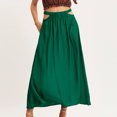thumbnail image 2 of qolati Women Summer Maxi Skirt Elastic High Waist Hollow Out Pleated Long Skirt Boho Dress Flowy Swing A-Line Beach Skirts, 2 of 6