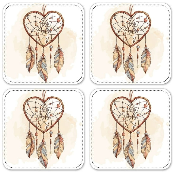 Vinyl Drink Coasters - Set of 4 - Dreamcatcher