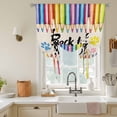 thumbnail image 2 of Tie Up Curtains for Windows Back to School Valance Adjustable Balloon Curtain Pencil Paw Print Linen Tie Up Shades for Kitchen Living Room Bedroom Privacy Curtain Drape 34x45 Inch, 2 of 9