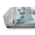 thumbnail image 2 of Turquoise Soft Flannel Fleece Throw Blanket, Valentines Day Romance Art with Hearts Stars Wedding Happiness Theme, Cozy Plush for Indoor and Outdoor Use, 60" x 80", Turquoise White Teal, by Ambesonne, 2 of 5