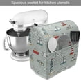thumbnail image 2 of Lighthouse Stand Mixer Cover, Seagulls Lighthouses Message Bottles Steamboats Sailboats Wavy Pattern Nautical, Kitchen Appliance Organizer Bag Cover with Pockets, 5 Quarts, Multicolor, by Ambesonne, 2 of 4