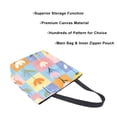 thumbnail image 3 of FORMRS Womens Canvas Tote Bag with Zipper Inner Pocket Shoulder Handbag, Blue Flowers, 3 of 7
