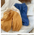 thumbnail image 4 of Pantalones de algodón de burbujas Vintage para niños y niñas, repelente de mosquitos versátil, pantalones de playa casuales de cintura alta, Color sólido, 4 of 4