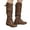 Brown, variant on Women's Knee High Boots Hidden Wedge Fall Slouchy Tall Boot Side Zipper Pull on Winter Motorcycle Riding Shoes for Walking Brown 9