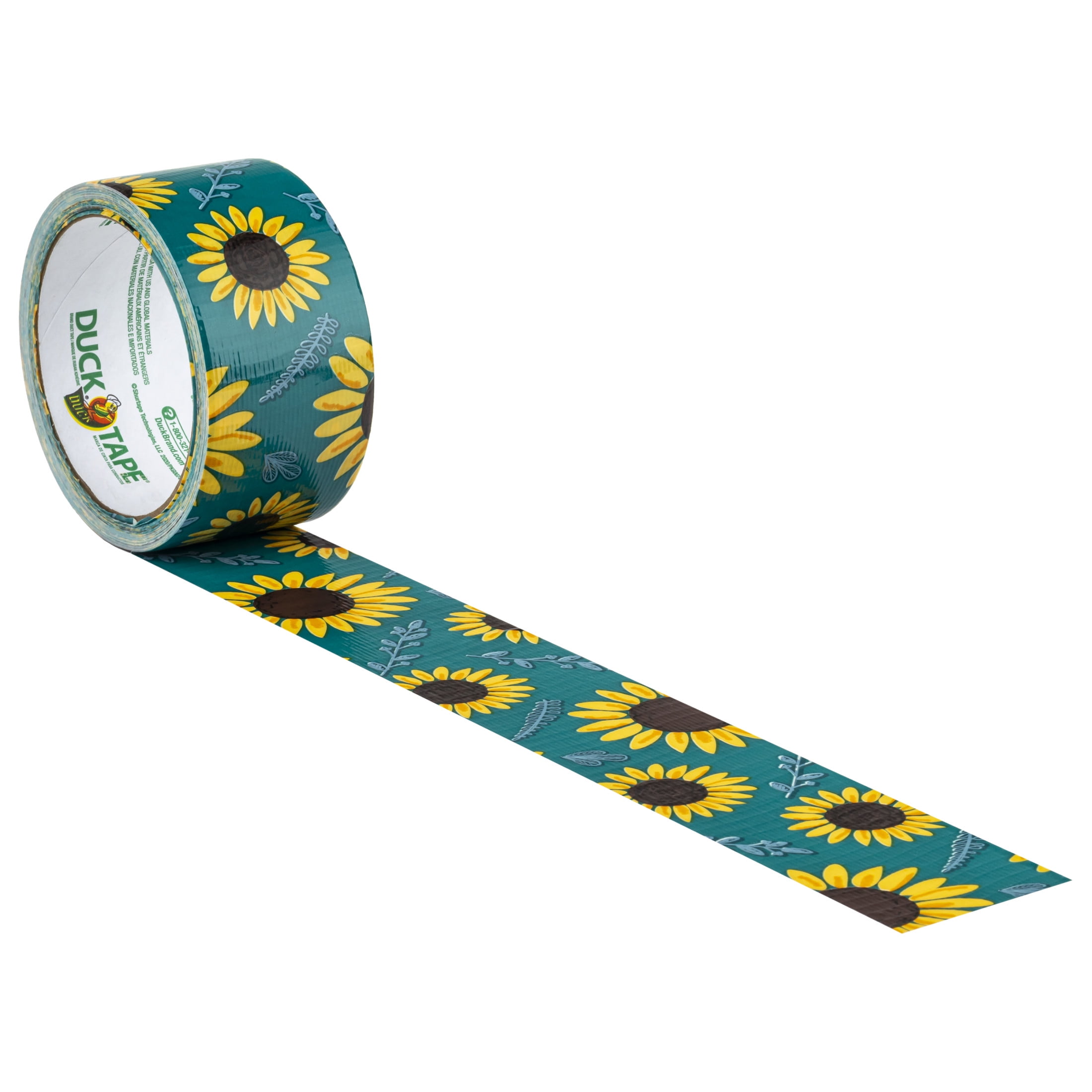 (3 pack) Duck Brand Printed Duct Tape Roll - Sunflowers 1.88 in. x 10 yd.