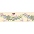 thumbnail image 5 of Dundee Deco's Peel and Stick Wallpaper Border - Floral Pink Green Flowers on Vines Wall Border Retro Design, 15 ft x 7 in, Self Adhesive, 5 of 6