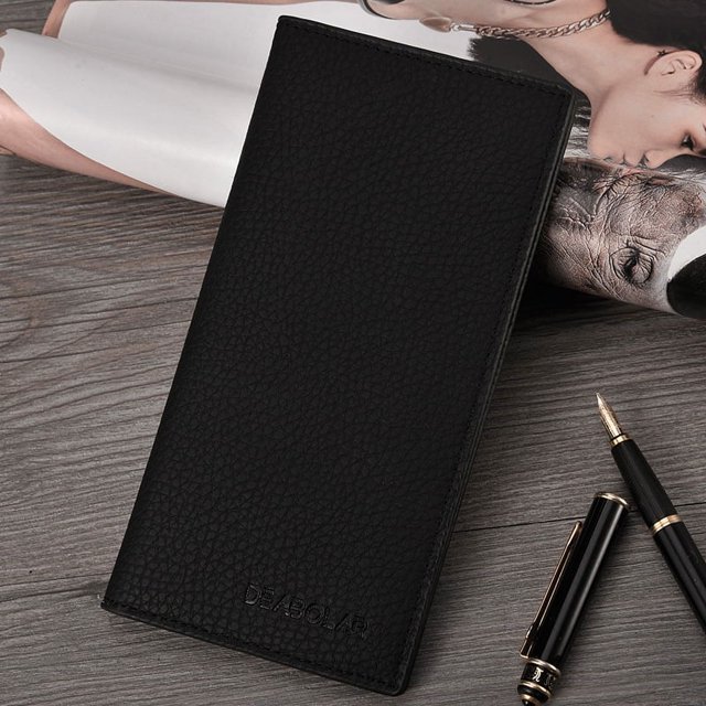 Cartera larga Pomoko para hombre tarjetero billetera fina de moda bolso para traje