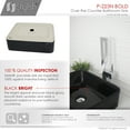 thumbnail image 3 of Stylish Vessel 18 ¾"Wx 14 ½"D Black Porcelain Rectangular Bathroom Sink P-223N, 3 of 10