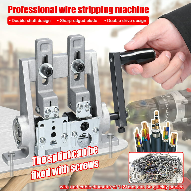Double Drive Wire Stripping Tool Professional Wire Stripper High-Speed  Steel Blade 1-21Mm Home Wire Cable Wire-Stripping Machine