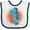 White and Navy, variant on Inktastic Skateboard Dinosaur for Boys Boys Baby Bib