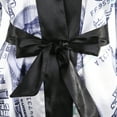 thumbnail image 5 of Sedceaty Women's Satin Robe, Trendy Dollar Print Long Sleeve Silky Kimono Bathrobe Sleepwear with Belt, 5 of 6