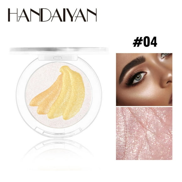 Fruit Series High Gloss Powder 3D Diamond Glitter Highlighter Powder Cute Peach Pink Silver Shimmer Facial Shadow Brightening