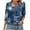 Blue-Shirts, variant on Jsaierl Tops for Women 3/4 Sleeve Casual V Neck Shirts Dressy Print Petite Blouses Going Out Elegant Tunic Top S-2XL