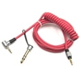 thumbnail image 1 of Cable en espiral de audio estéreo de 3,5 mm L Jack Cable de distribución de auriculares Cable de micrófono Conector de auriculares Línea de adaptador rojo Sunnimix Cable de audio de repuesto, 1 of 10